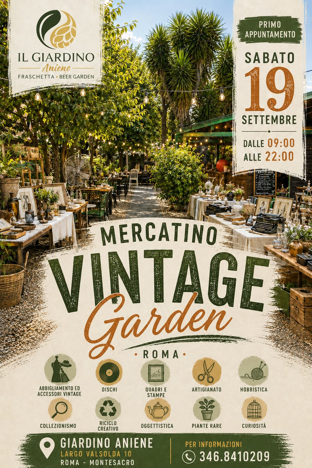 Locandina del Mercatino Vintage Garden del 19 settembre 2026